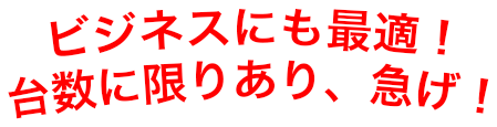 ビジネスにも最適！台数に限りあり、急げ！
